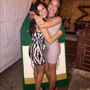 Black and white body-con dress